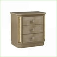 thumbnail image 3 of Medusa Gold Wood Nightstand with 3 Drawers & LED Accent, 3 of 6