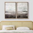 thumbnail image 3 of IDEA4WALL Framed Canvas Print Wall Art Set Brown and Gray Grunge Paint Stroke Landscape Abstract Modern Art Minimalist Chic Relax/Calm for Living Room, Bedroom, Office - Natural 16"x24"x3, 3 of 5