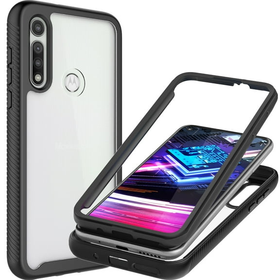 CoverON Motorola Moto G Fast Phone Case, Military Grade Full Body Rugged Slim Fit Clear Cover, Black