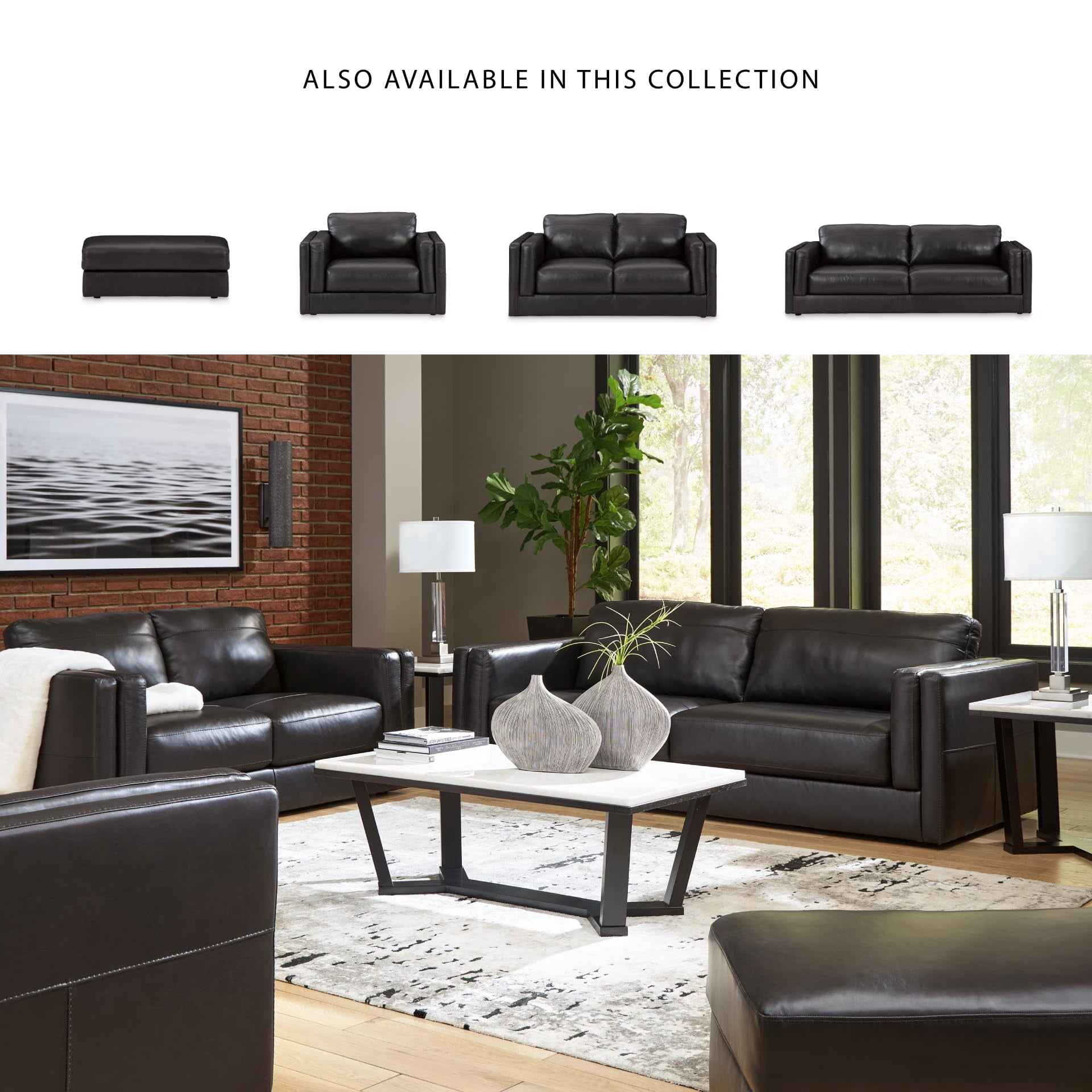 Signature Design by Ashley Amiata Onyx Loveseat