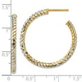 thumbnail image 2 of 14k With Rhodium Polished and Sparkle-Cut J-hoop Earrings 32x30.7mm Wide 2.5mm Thick Hoop Earring for Women, 2 of 2