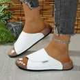 thumbnail image 1 of PPgejGEK Chaussons Plats Ouverts Confortables à Bout Rond Style Décontracté Printemps et Été pour Femmes Blanc 5.5, 1 of 5