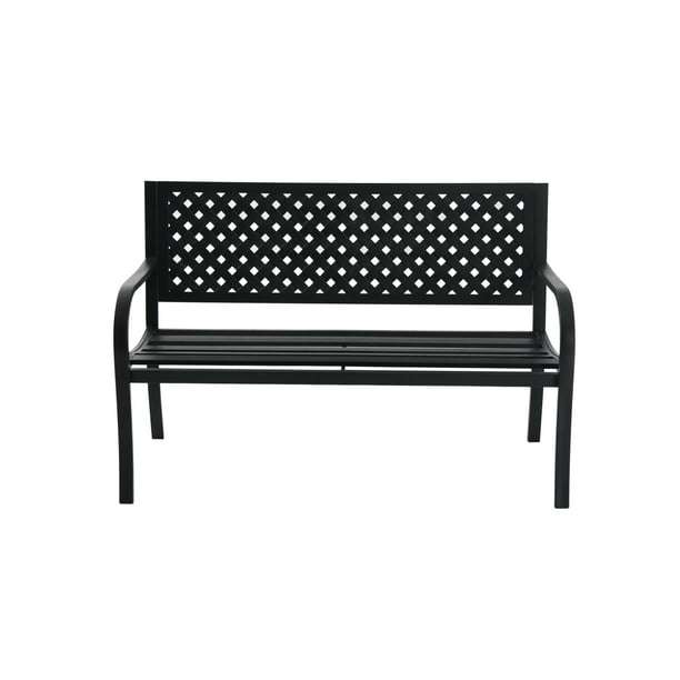 Mainstays Slat Outdoor Garden Bench Mainstays Classic Metal Outdoor Garden Slat Bench, Black - Walmart.com