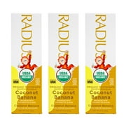 RADIUS USDA Organic Kids Toothpaste 3oz Non Toxic Chemical-Free Gluten-Free Designed to Improve Gum Health for Children's 6 Months and Up - Coconut Banana - Pack of 3