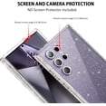 thumbnail image 6 of for Samsung Galaxy S24 Ultra Case, Glitter Bling Sparkle 3 in 1 Heavy Duty Cover Hybrid Hard PC Rugged Shockproof Transparent Protective Phone Case for Galaxy S24 Ultra 6.8", Clear, 6 of 18