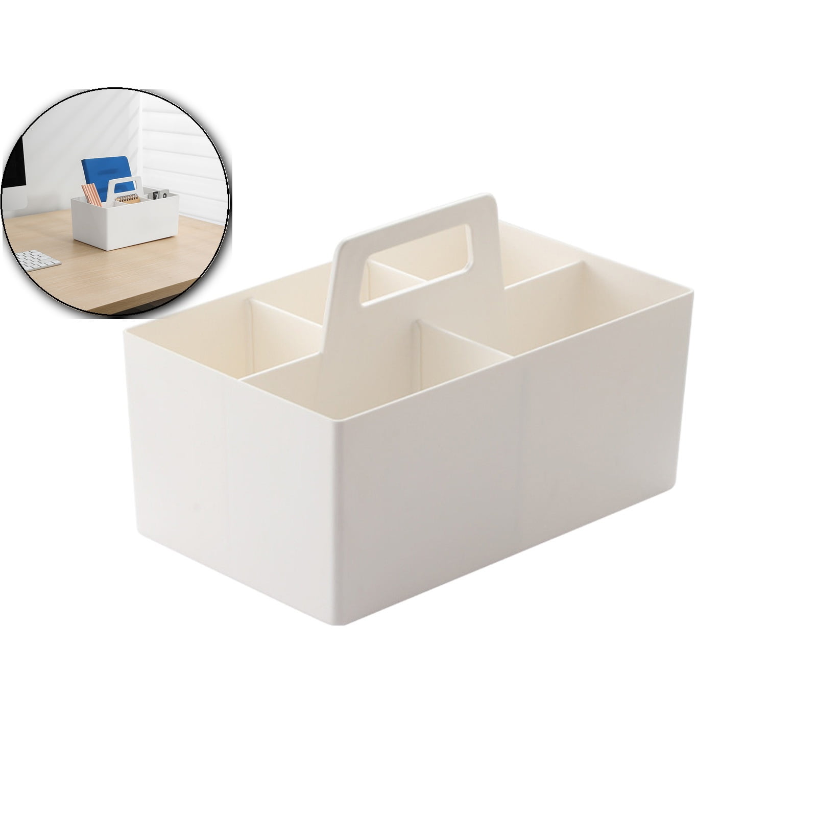 Stackable Plastic Desktop Organizer Double Compartment Storage Box Multipurpose Home & Dormitory Drawer Basket for Cosmetic Use