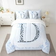 thumbnail image 2 of Castle Fairy Initial D 7-Piece Twin Bedding Sets,Dreamy Princess Bedding Comforter Set,Leopard Print Breathable Sheet Sets,Breathable Flower Home Decor, 2 of 8