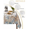 thumbnail image 5 of Blue Beige Coastal Rectangle Tablecloth, Beach Starfish Summer Eucalyptus Rustic Waterproof & StainResistant Tablecloth, Washable Oil-proof Table Cover for Dining/Party/Wedding/Buffet 54x108 In, 5 of 9