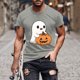 thumbnail image 1 of Blusas y camisas de manga corta y cuello redondo para hombre. Blusas/camisetas de manga corta con cuello redondo y estampado de Halloween para hombre. Blusa para hombre., 1 of 5