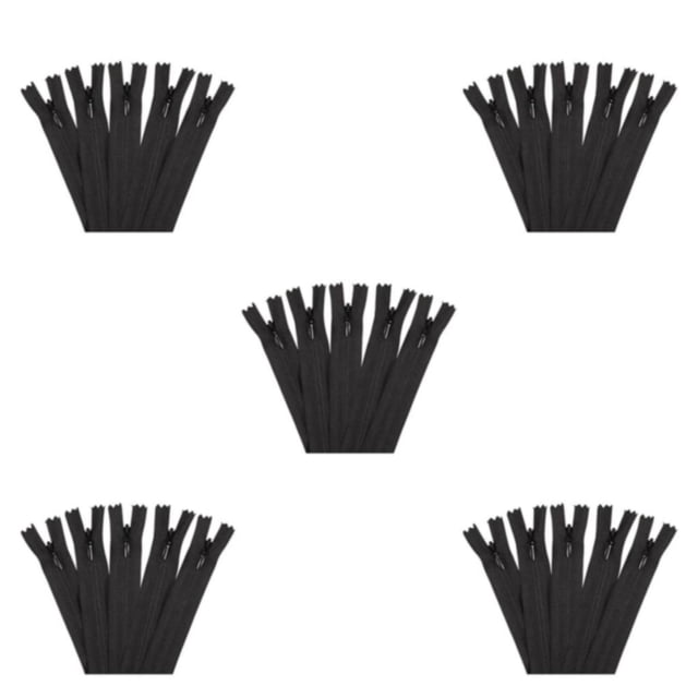 QualitChoice 5piece Fashionable And Easy To Invisible Zips For Sewing Wide Range Of Uses Easy Care Durable black 5Set