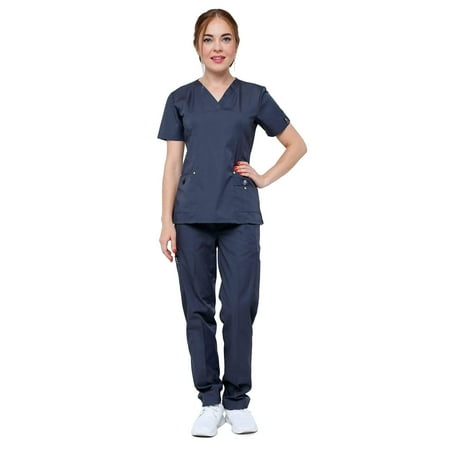 

Women s 11 Pocket Stretch Slim Fit Uniform Scrubs - Style ST408