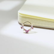 14K Gold Butterfly Amethyst Hoop Earring Rhodolite Garnet Nose Ring Moissanite Septum Ring Gemstone Daith Clicker Dainty Nose Piercing Women Pinkcityshopstore