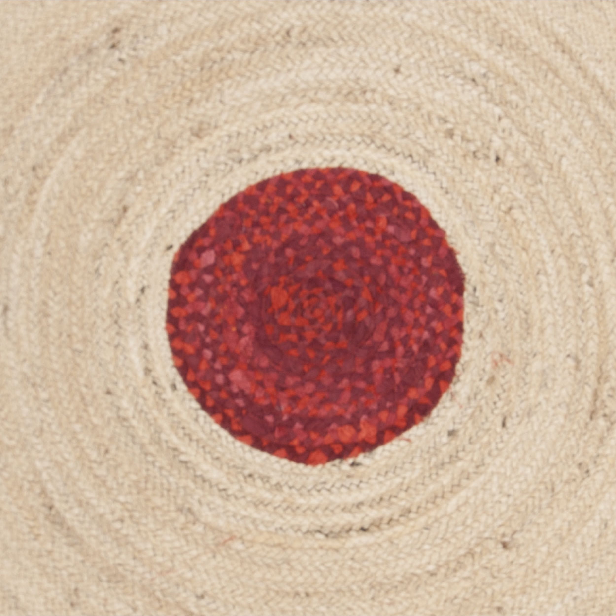 SAFAVIEH Cape Cod Rosalynne Striped Area Rug, Red/Natural, 5' x 5' Round