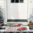 thumbnail image 4 of Merry Christmas Door Mat Outdoor for Front Door,Red Truck Snowflake Snow Welcome Doormat,Winter Xmas Holiday Floor Rugs for Indoor Porch Entrance Farmhouse Decor 30" x 17", 4 of 6
