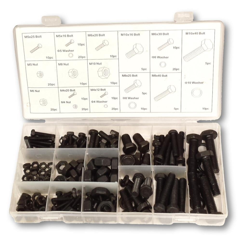 Metric Bolt, Nut and Washers 240 Pc Assorted Hardware Kit
