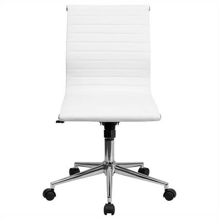 Flash Furniture Armless Upholstered Office Chair In Off White