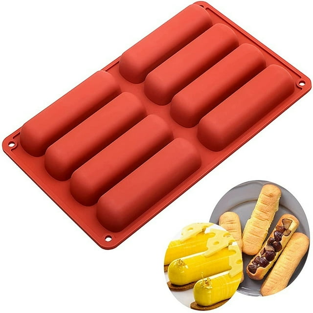 Jinsinto 1pc Rectangular Mold Silicone Mold for Patisserie Mold Chocolate Cake Mold Mini Cake Nonstick for Kitchen Bakery
