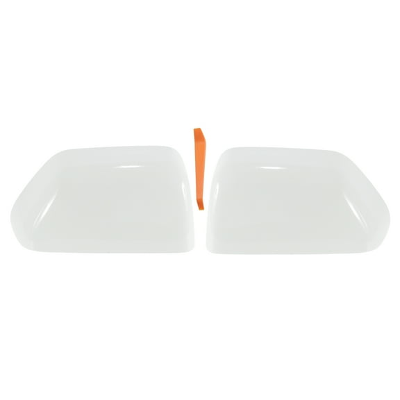 Unique Bargains 2Pcs White Mirror Cover Cap for Ford F250 F350 F450 F550 Super Duty 2017-2024 Exterior Door Tow Mirror Cap Cover for Ford F-150 2018-2025 Replace No.HC3Z17D742AA/HC3Z17D743AA