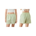 thumbnail image 2 of Michellecmm Women’s Button Front Shorts Casual Elastic Waist Plaid/Striped Print Lounge Shorts Going Out Pants, 2 of 9