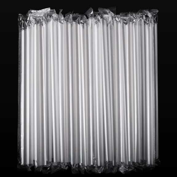 100 PCS Clear Plastic Boba Straws Individually Wrapped, 0.43 inch Extra Wide Disposable Smoothie Straws for Bubble Tea, Popping Pearls -Long 9.45 inch