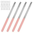 thumbnail image 1 of Uxcell 4-Pack 5.25Ft/1.6M Telescopic Flag Pole with Clips Pink, 1 of 2