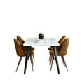 thumbnail image 4 of Homy Casa Modern 5-Piece Rectangular Fuax Walnut Dining Table Set with Padded Chairs, 4 of 11
