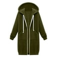 thumbnail image 6 of VISALY Zip Up Hoodies Oversized Hoodies Long Sleeve Long Tunic Sweatshirts Oversized Fleece Casual Fall Jacket Coat with Pocket Tops Loose Fit Hoodie Basic Hoodies Cute Hoodies Blackish Green L, 6 of 9