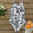 thumbnail image 4 of VerPetridure Womens One Piece Bathing Suits Color Block Print Backless Swimsuits Summer Athletic Swimwear, 4 of 7