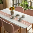 thumbnail image 3 of Orange Striped Table Cloths for 6 Foot Rectangle Tables, Abstract Modern Geometric Stripes Patio Waterproof Elastic Fitted Tablecloths, Washable Rectangular Table Cover for Camping, 3 of 8