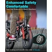 16 Fat Tire Electric Bicycle for Adults, 1000W Peak Motor, 48V 20AH, Up to 30-60 Miles & 30MPH for City & Outdoor Riding