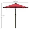 thumbnail image 3 of Outsunny 9ft Solar Patio Umbrella with LED Lights Tilt Canopy, Wine Red, 3 of 10