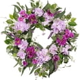 thumbnail image 2 of JEWLALO Spring Summer Wreath Artificial Dahlia Hydrangea Lavender 22 Inch, Purple Pink Magenta Green, Easter Mother’s Day Front Door Wall Decorations, 2 of 10