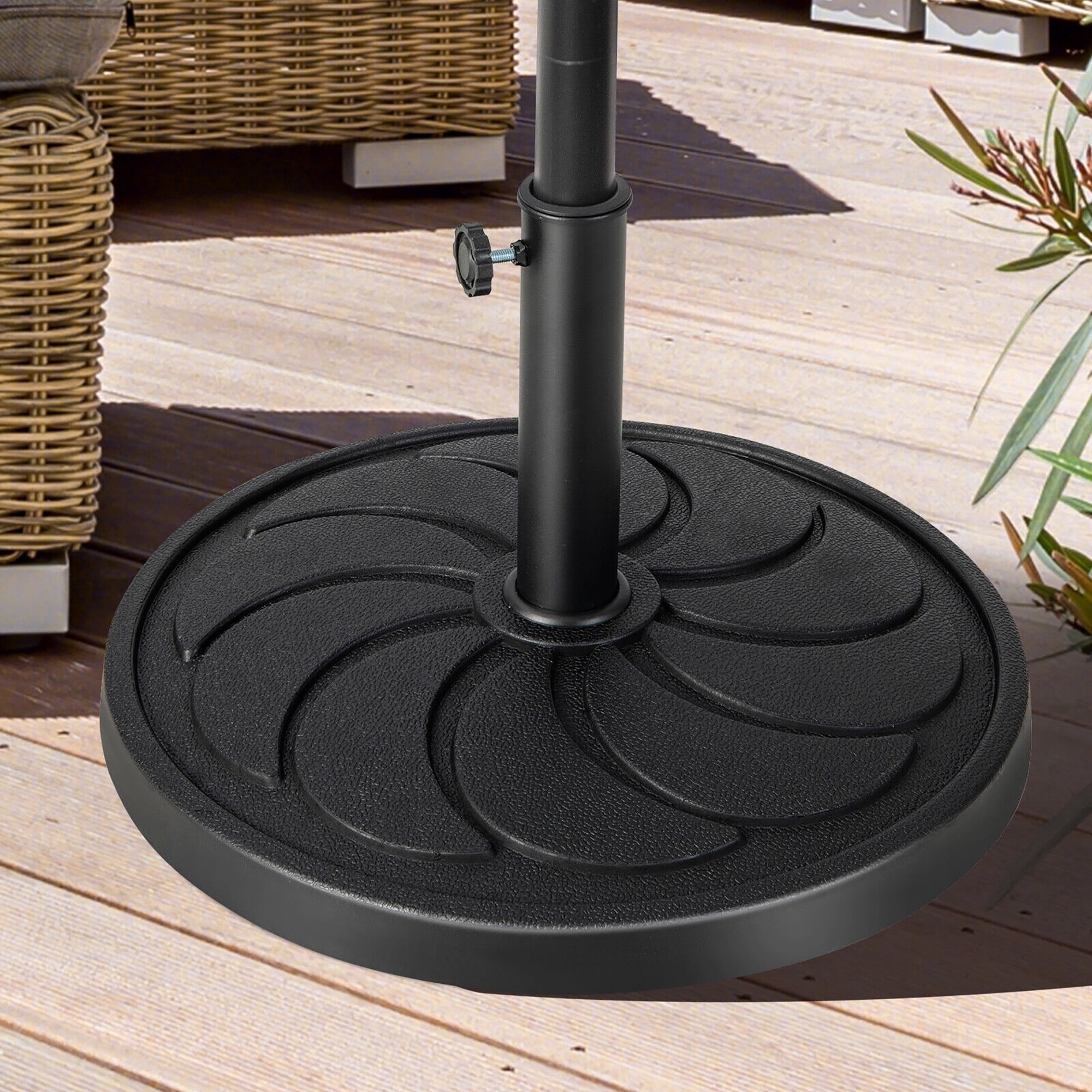 Gymax 40 lbs Patio Round Umbrella Weighted Base Heavy-Duty Table Market Stand Outdoor