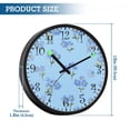 thumbnail image 3 of Voice Activated Clock with Glow Light 12 Inch Large Silent Wall Clock Battery Operated for Home Decor Blue Flowers Pattern, 3 of 8
