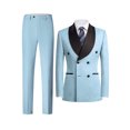 thumbnail image 3 of Men's Suit 2-Piece Double-Breasted Tuxedo Paisley Jacquard Shawl Lapel Blazer Jacket & Dress Pants Set for Wedding, Prom, Party, 3 of 5