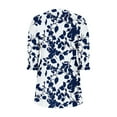 thumbnail image 6 of Women's Polka Dot Print T-Shirt Dress Casual 3/4 Sleeve V-Neck Loose-Fit Dress With Pockets, 6 of 6