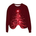 thumbnail image 2 of Mifsaly Womens Christmas Sweatshirt Oversized Christmas Tree Long Sleeve Pullover Tops Crewneck Merry and Bright Loose Shirts Festival Party Funny Blouse 2025 Holiday, 2 of 4