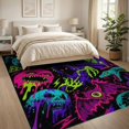 thumbnail image 3 of ODIKA 8'x10' Washable Area Rug Vivid: Eclectic Horror Gothic Imagery with Skulls, Specters, for Dining Room, Large Office, Lounge, Non-Slip Chair-Friendly Mat, 3 of 7