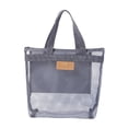 thumbnail image 3 of Bolso de la bolsa de asas de la playa de con el bolso cosmético portátil del viaje de la manija para las comidas campestres Gris, 3 of 8