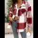 thumbnail image 5 of Ropa de Mujer para y Otoño, Elegante, de Larga, con Solapa, Holgada, A Cuadros, Chaqueta y Camisa de Franela con Botones. Rojo L, 5 of 9