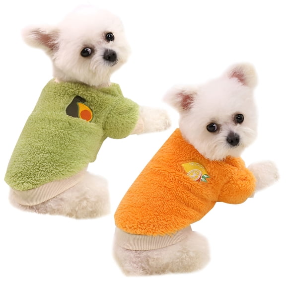 TELOLY 2 Pieces Small Dog Sweaters Fleece Clothes Winter Warm Puppy Sweaters Boys Girls Tiny Dog Outfits for Teacup Yorkie Puppies Extra Small Breed Costume