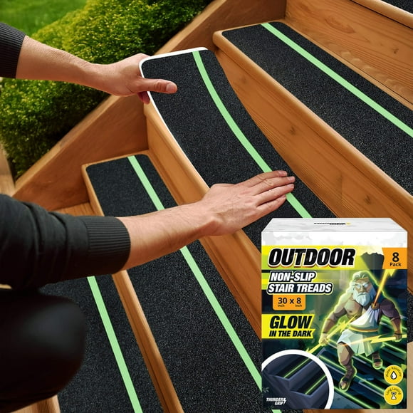 Peldaños para escaleras Thunder Grip, 30 x 20 cm, paquete de 8 unidades, antideslizantes e impermeab