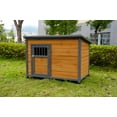 thumbnail image 6 of 45"large solid wood dog house, waterproof PVC plastic roof, breathable wooden doors, 6 of 6