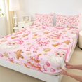 thumbnail image 5 of Manfei Glam Queen Sheets Santa Queen Sheet Sets, Maroon Cream 4pcs (1 Flat Sheet, 1 Fitted Sheet and 2 Pillowcases), 5 of 6