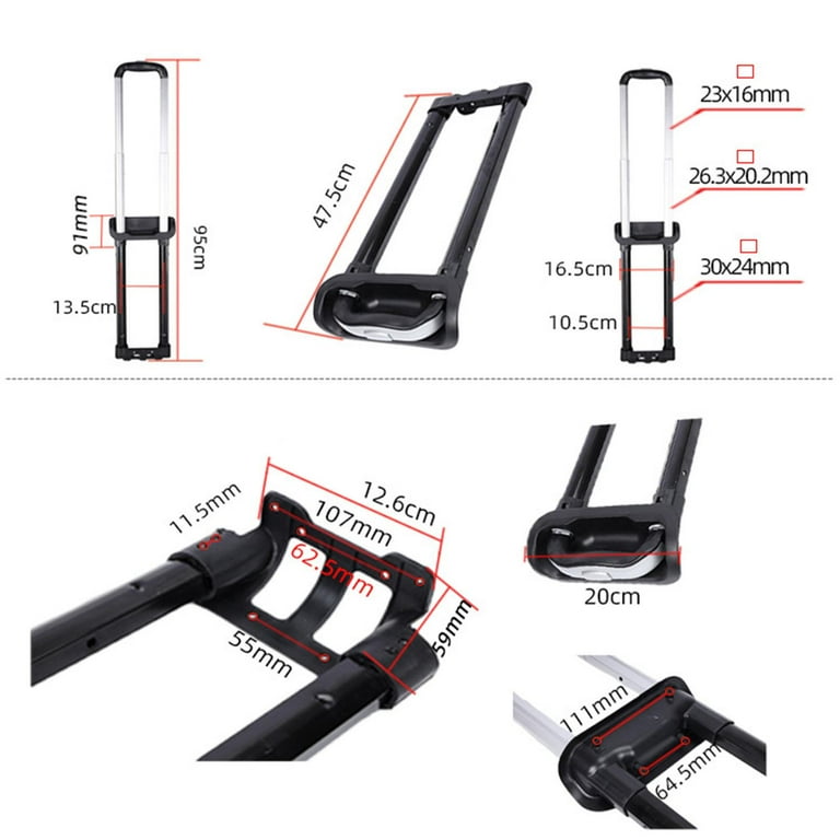 Folding Replacement Handle Adjustable Heavy Duty Black Parts