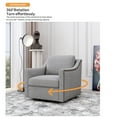 thumbnail image 4 of Swivel Accent Chair, LEGAHOME 360° Swivel Chair with Nailhead Decor and Metal Base, Rotating Barrel Armchair Living Room Chairs, Linen Upholstered Material, 24in Wide Seat, Gray, 4 of 7