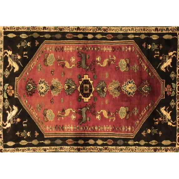 Ahgly Company Indoor Rectangle Animal Brown Traditional Area Rugs, 2' x 3'