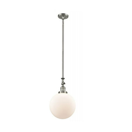 

Brushed Satin Nickel Tone Mini Pendants 10 Wide Matte White Cased Glass Steel/Cast Brass Medium Base 1 Light Fixture