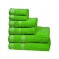 thumbnail image 4 of CASA COPENHAGEN Designed in Denmark 600 GSM 2 Large Bath Towels 2 Large Hand Towels 2 Washcloths, Super Soft Egyptian Cotton 6 Towels Set for Bathroom, Kitchen & Shower - Lime Green, 4 of 5