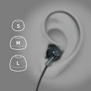 Panasonic ErgoFit Wired Earbuds, in-Ear Headphones with Microphone and Call Controller, Ergonomic Custom-Fit Earpieces (S/M/L), 3.5mm Jack for Phones